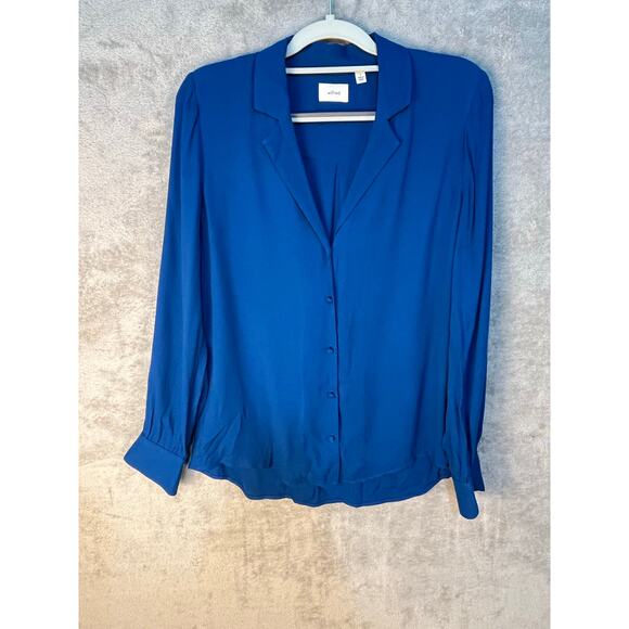 Wilfred Blouse Size Small Royal Blue Flowing Preppy Twee Country Club - Picture 1 of 6
